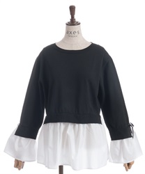 布帛ドッキングプルオーバー(黒-F)