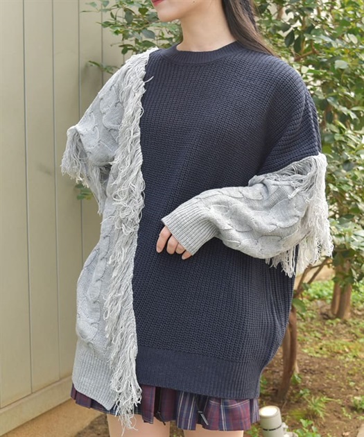 バイカラー×フリンジニット | レディース服・レディース バイカラー×フリンジニット | レディース服・レディース