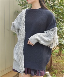 バイカラー×フリンジニット | レディース服・レディース