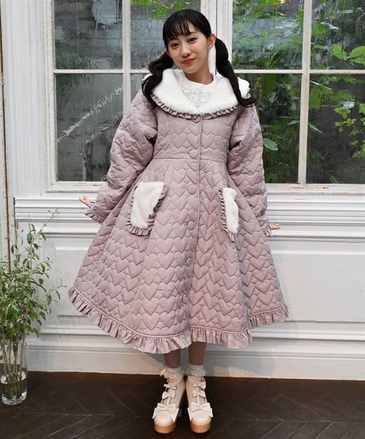 ハートキルティングコート | kawaii | axes femme online shop ハートキルティングコート | kawaii | axes femme online shop