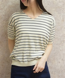 ボーダーニット(白-F)