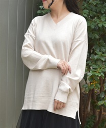 Ｖネックニット(ベージュ-F)