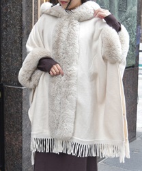 ファー付ケープ【WEB先行販売】(ベージュ-F)