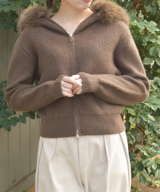 ファー付ニットパーカー | axes femme online shop