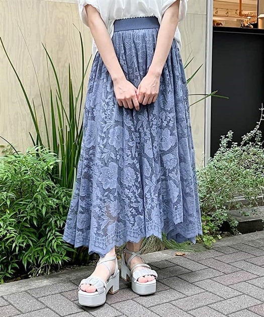 レースサーキュラースカート【WEB限定価格】【10%OFF対象商品 レースサーキュラースカート【WEB限定価格】【10%OFF対象商品