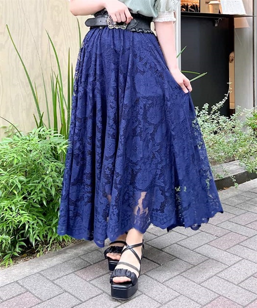 レースサーキュラースカート【WEB限定価格】【10%OFF対象商品 レースサーキュラースカート【WEB限定価格】【10%OFF対象商品