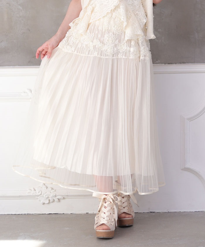 バラ売り可能　トップス　スカート バラモチーフチュールスカート | axes femme | axes femme