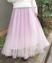 チュールラメスカート(ピンク-F)