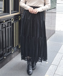 スエード調スカート【WEB先行販売】(黒-F)