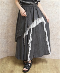 レースレイヤードスカート(黒-F)