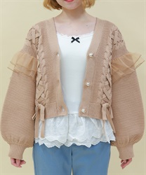 裾レースカップ付きキャミ(白-M)