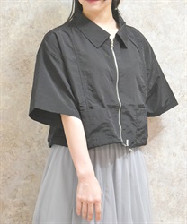 裾ドロストジップブルゾン【WEB先行販売】(黒-F)
