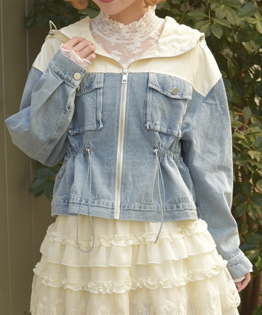 デニム切替マウンテンパーカー