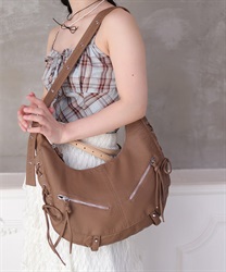 サイドレースアップショルダー【2点10%OFF対象商品】(茶-F)