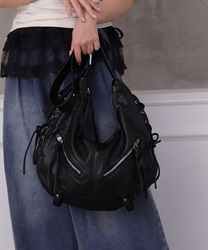 サイドレースアップショルダー【2点10%OFF対象商品】(黒-F)