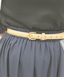パールバックルキルト細ベルト【2点10%OFF対象商品】(生成り-F)