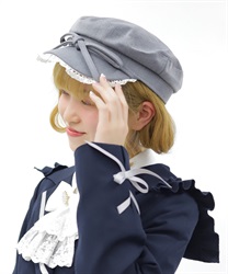 レースフリルキャスケット(グレー-F)