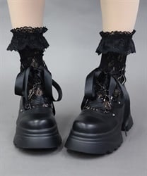 レースフリルソックス(黒-F)