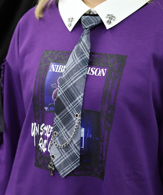 チェーン付チェックネクタイ