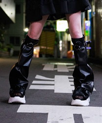 サイドファスナーレッグカバー【2点10%OFF対象商品】(黒-F)