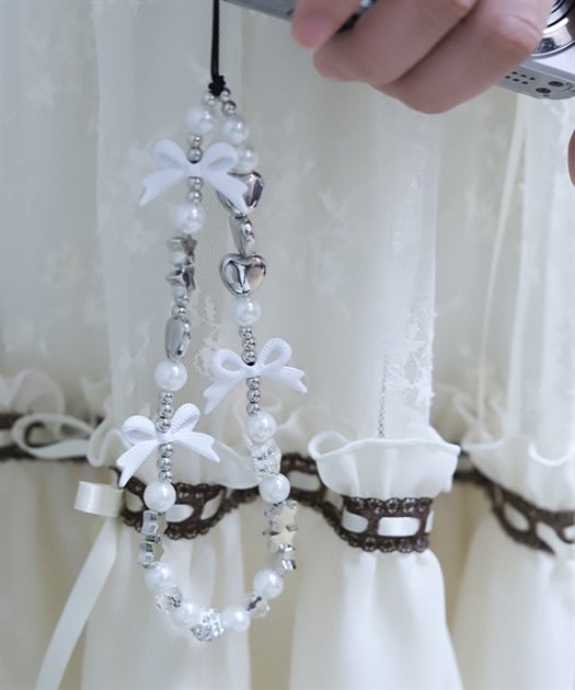 リボンビーズストラップ