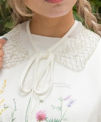 ビーズ使いチュール付け襟(白-F)