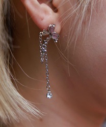 バタフライリボンピアス(ピンク-F)