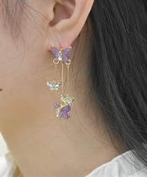 蝶々ビジューピアス