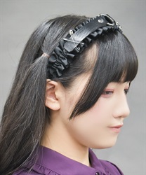 ゴシックフリルカチューシャ(黒-F)