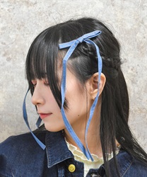 デニムリボンクリップ【2点10%OFF対象商品】(ブルー-F)