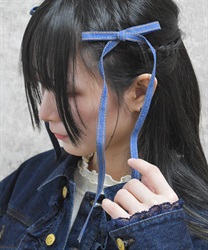 デニムリボンクリップ【2点10%OFF対象商品】(インディゴ-F)