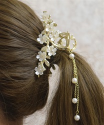 フラワーバンスクリップ(ゴールド-F)