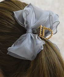 ボリュームリボンクリップ(ブルー-F)