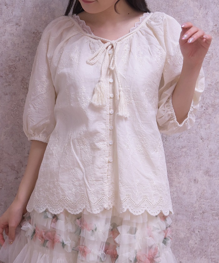 刺繍ブラウス | axes femme | axes femme 公式オンラインショップ