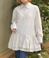 ストライプチュニック(ベージュ-F)