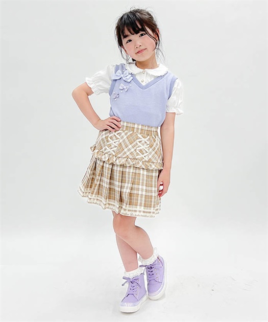 kidsプリーツ切替チェックスカパン【期間限定価格】 | outlet