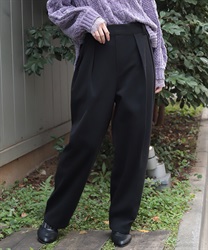 薔薇刺繍裏起毛パンツ【ランク別お値下げ対象商品】(黒-M)