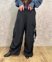 サイドラインカーゴパンツ(黒-F)