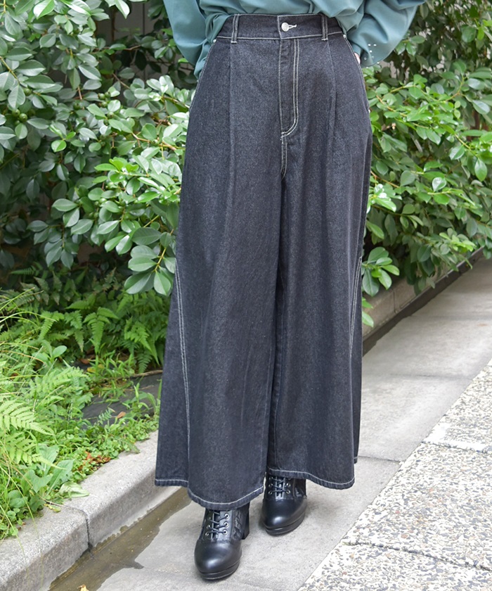 バックリボンワイドデニムパンツ | outlet | axes femme online shop バックリボンワイドデニムパンツ | outlet | axes femme online shop