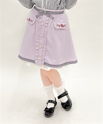 kidsいちご刺繍ミニスカート(ラベンダー-120cm)