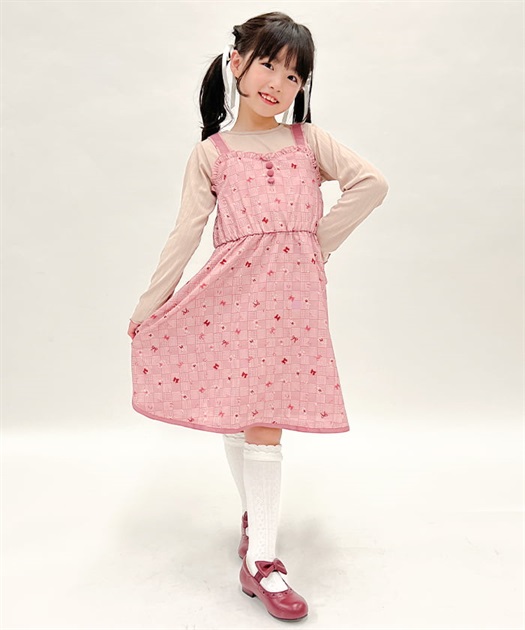 kidsチェック×うさぎ重ね着風ワンピース | outlet | axes femme online 