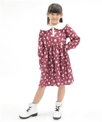 kidsアイシングクッキー柄ワンピ(ワイン-120cm)