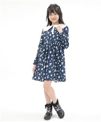 kidsアイシングクッキー柄ワンピ(紺-120cm)