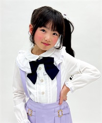 kidsロゴプリントフリル襟ブラウス(生成り-120cm)