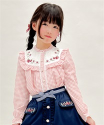 kidsいちご刺繍チェックブラウス | outlet | axes femme online shop kidsいちご刺繍チェックブラウス | outlet | axes femme online shop