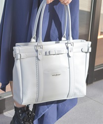 薔薇エンボスリボンＡ４トート(グレー-F)