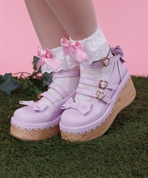 木底風パンプス(ピンク-S)