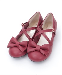 クロスベルトリボンパンプス(ワイン-S)