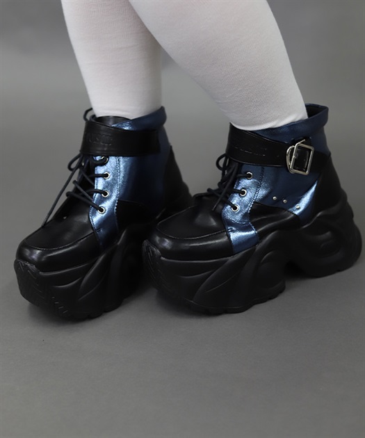 厚底ハイカットスニーカー(黒-S)