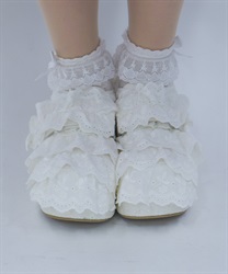 コットンレースフリルシューズ【ランク限定Web先行予約】(白-M)